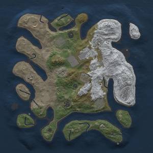 Thumbnail Rust Map: Procedural Map, Size: 3600, Seed: 10753081, 16 Monuments