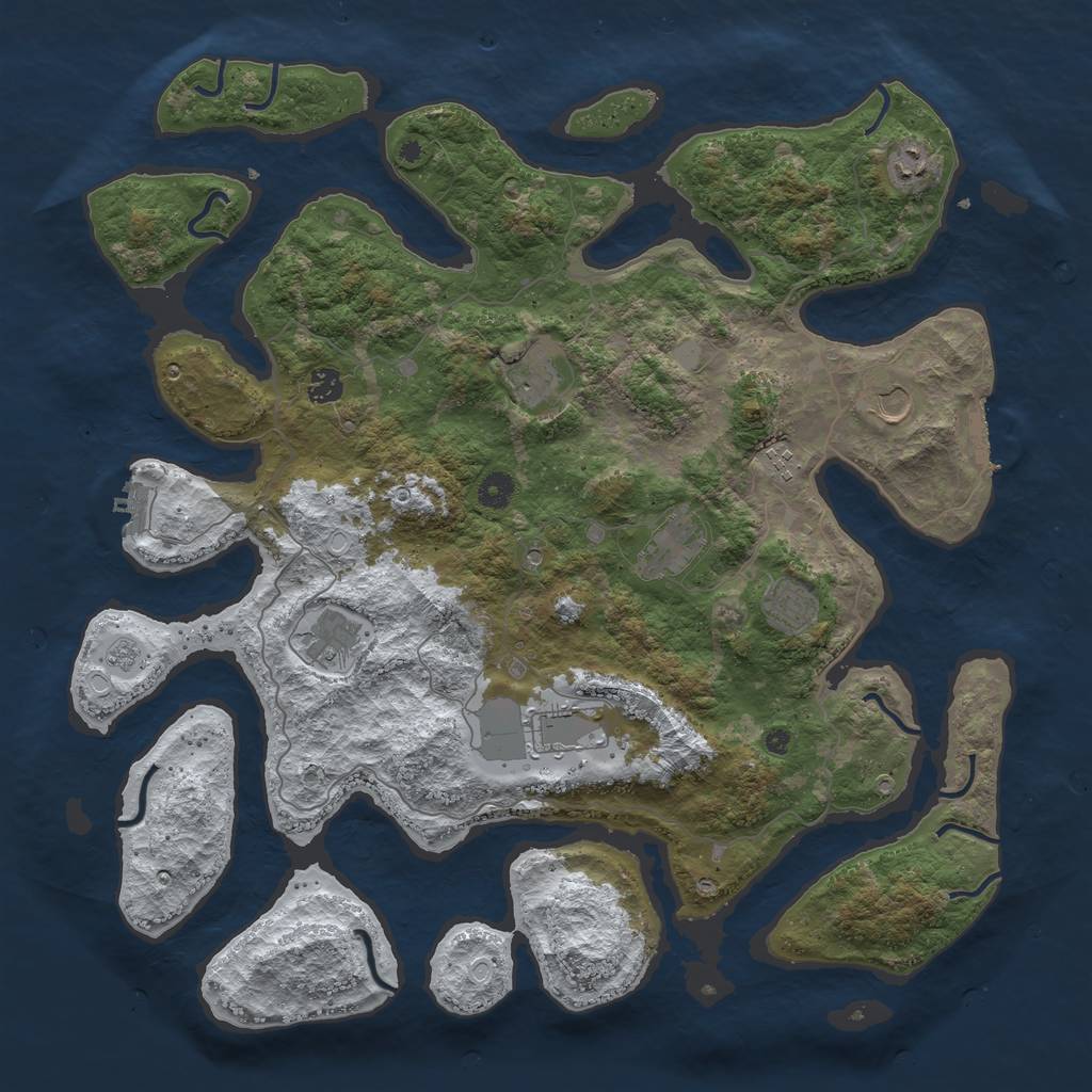 Rust Map: Procedural Map, Size: 4500, Seed: 2019491, 18 Monuments