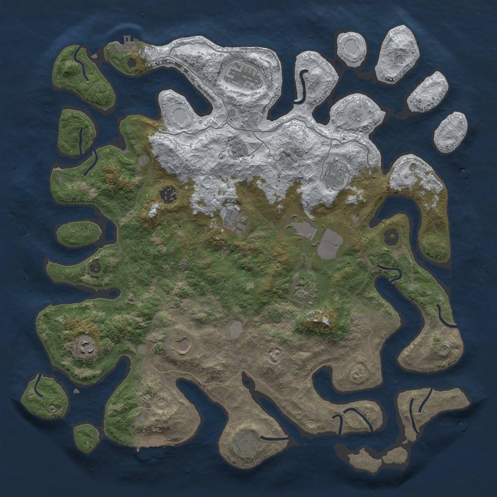 Rust Map: Procedural Map, Size: 4500, Seed: 5171961, 19 Monuments