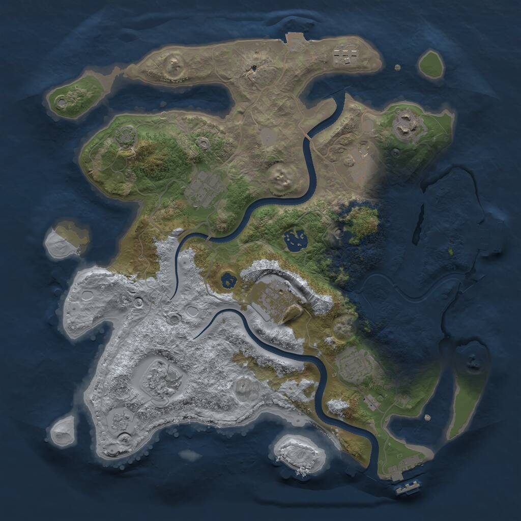 Rust Map: Procedural Map, Size: 3375, Seed: 4231, 14 Monuments