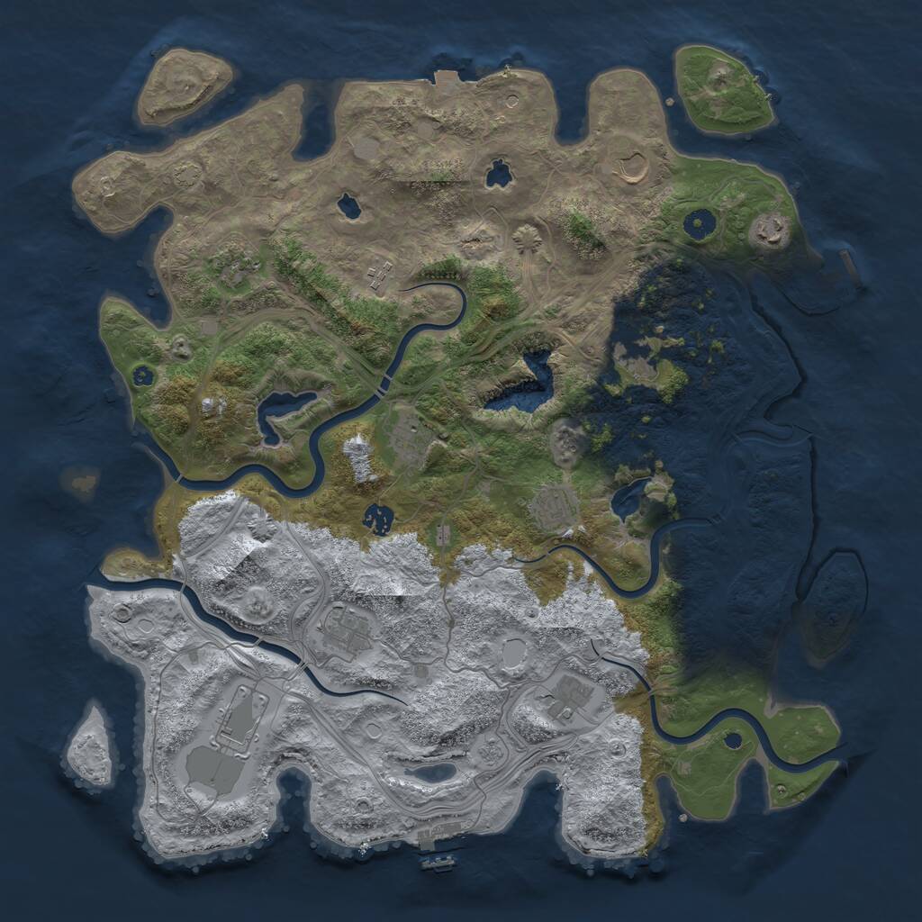 Rust Map: Procedural Map, Size: 4500, Seed: 4095795, 17 Monuments