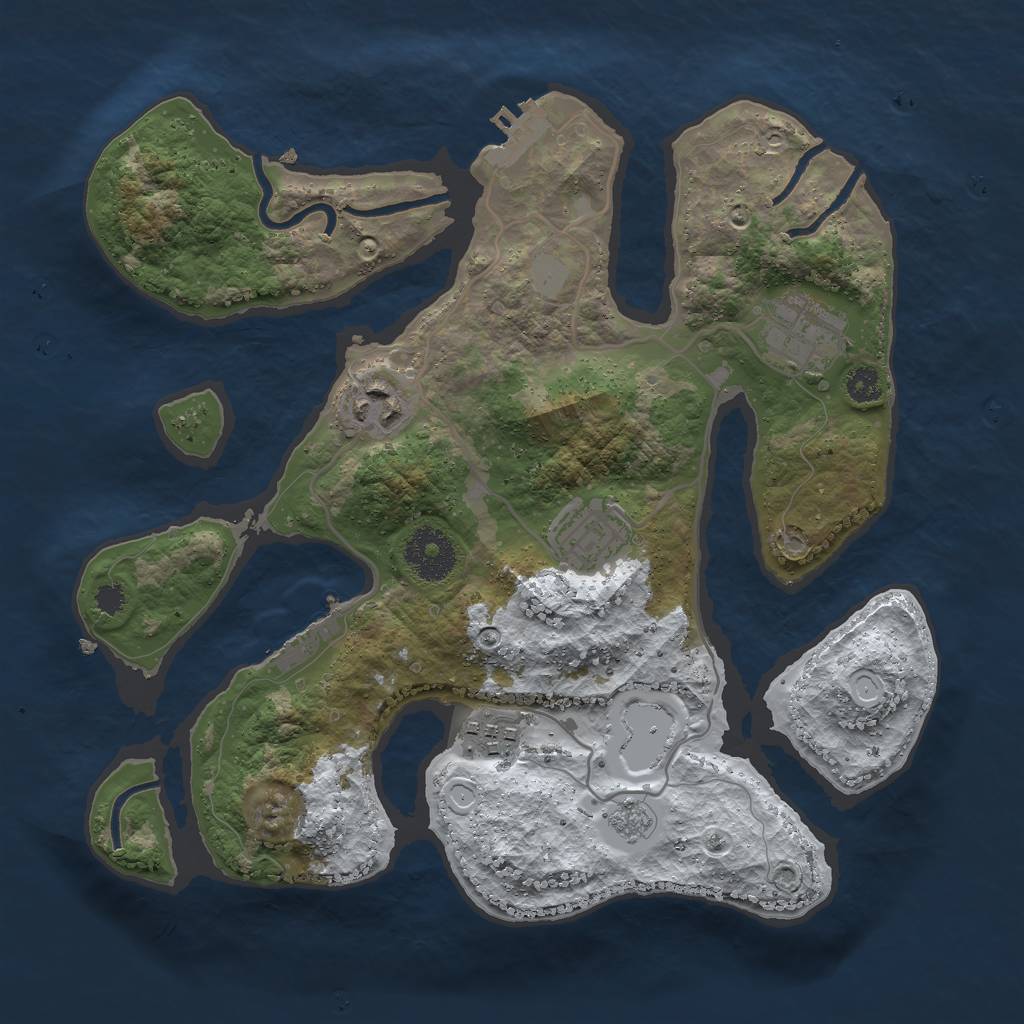 Rust Map: Procedural Map, Size: 3000, Seed: 1985, 12 Monuments