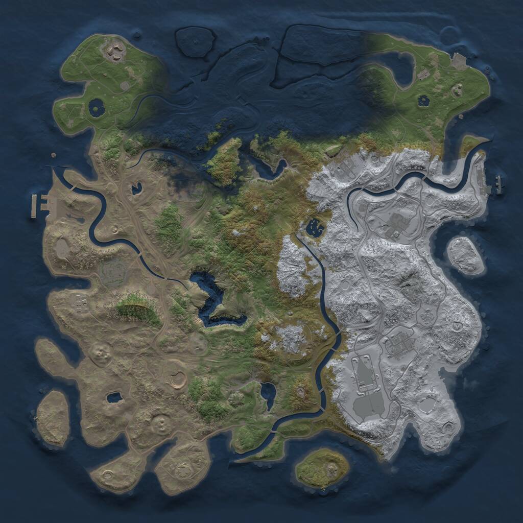 Rust Map: Procedural Map, Size: 4500, Seed: 4757860, 17 Monuments