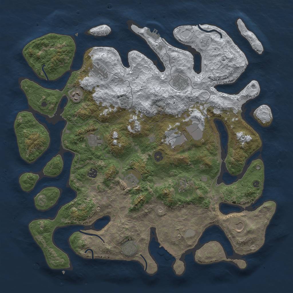 Rust Map: Procedural Map, Size: 4500, Seed: 2572682, 20 Monuments