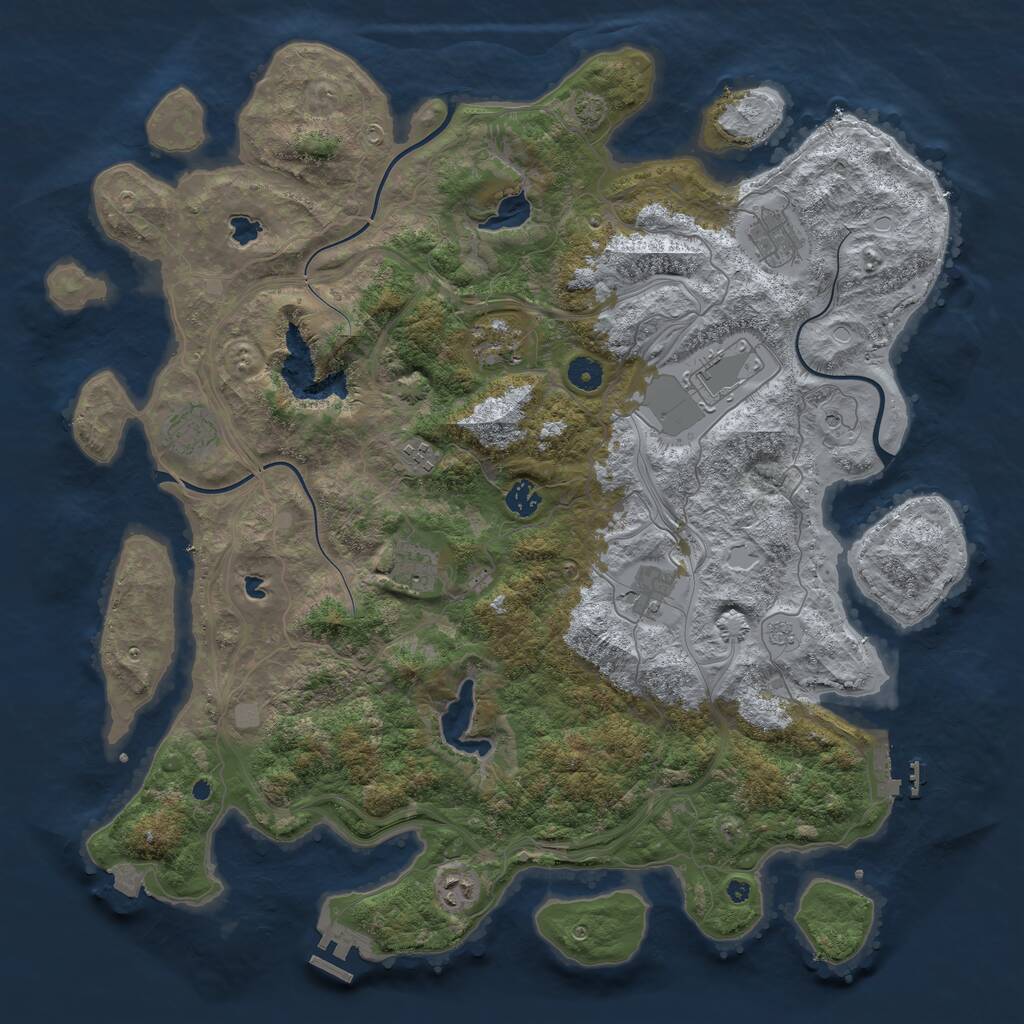 Rust Map: Procedural Map, Size: 4500, Seed: 4775411, 15 Monuments