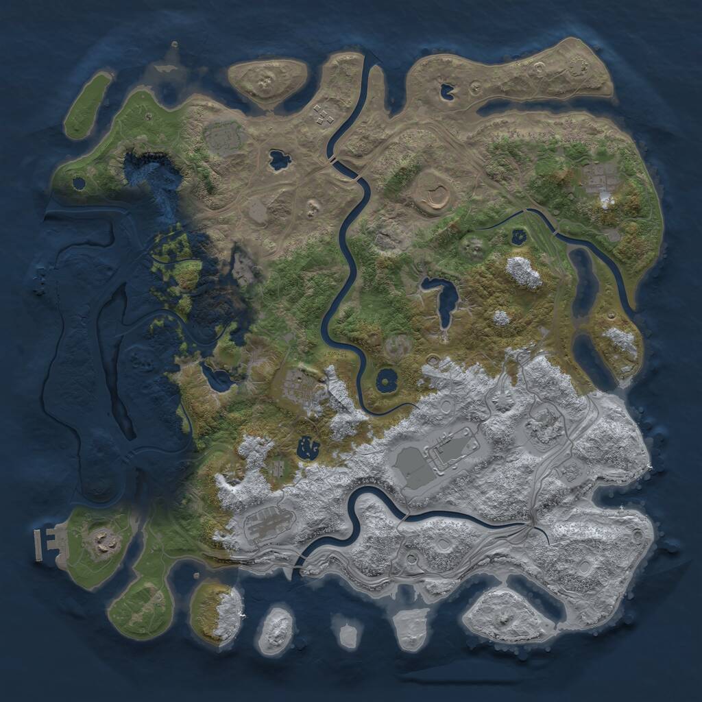 Rust Map: Procedural Map, Size: 4500, Seed: 4532965, 17 Monuments