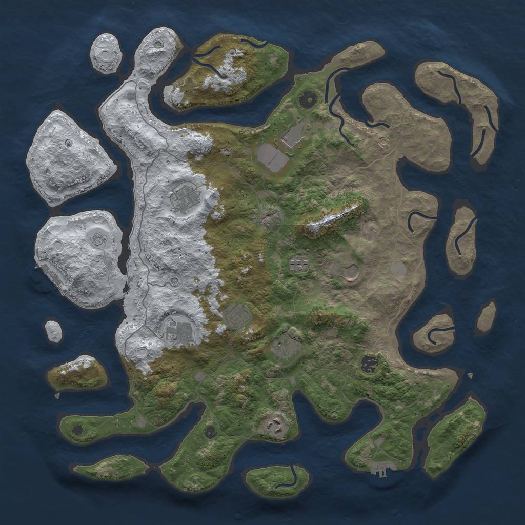 Rust Map: Procedural Map, Size: 4500, Seed: 1247926, 18 Monuments