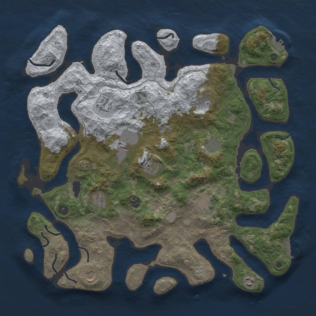 Rust Map: Procedural Map, Size: 4500, Seed: 2585843, 20 Monuments