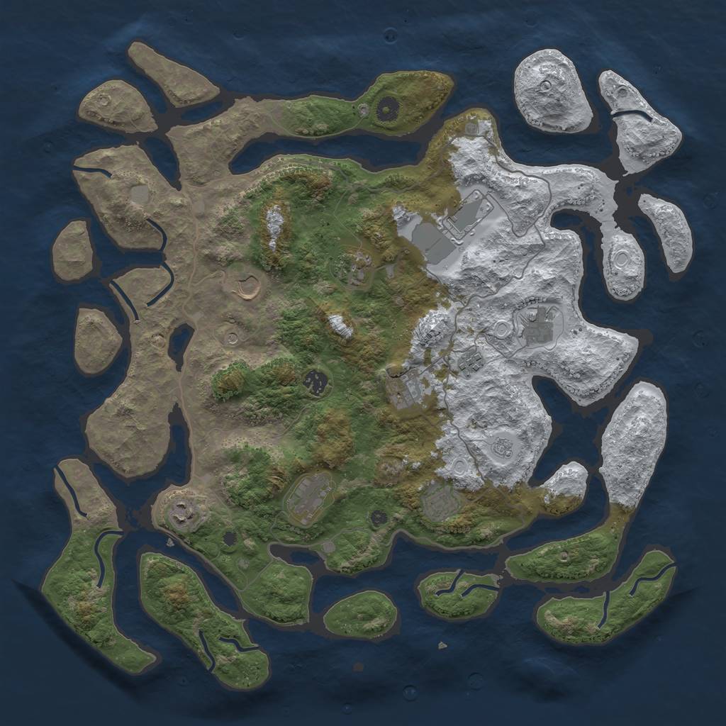 Rust Map: Procedural Map, Size: 4500, Seed: 2192264, 17 Monuments