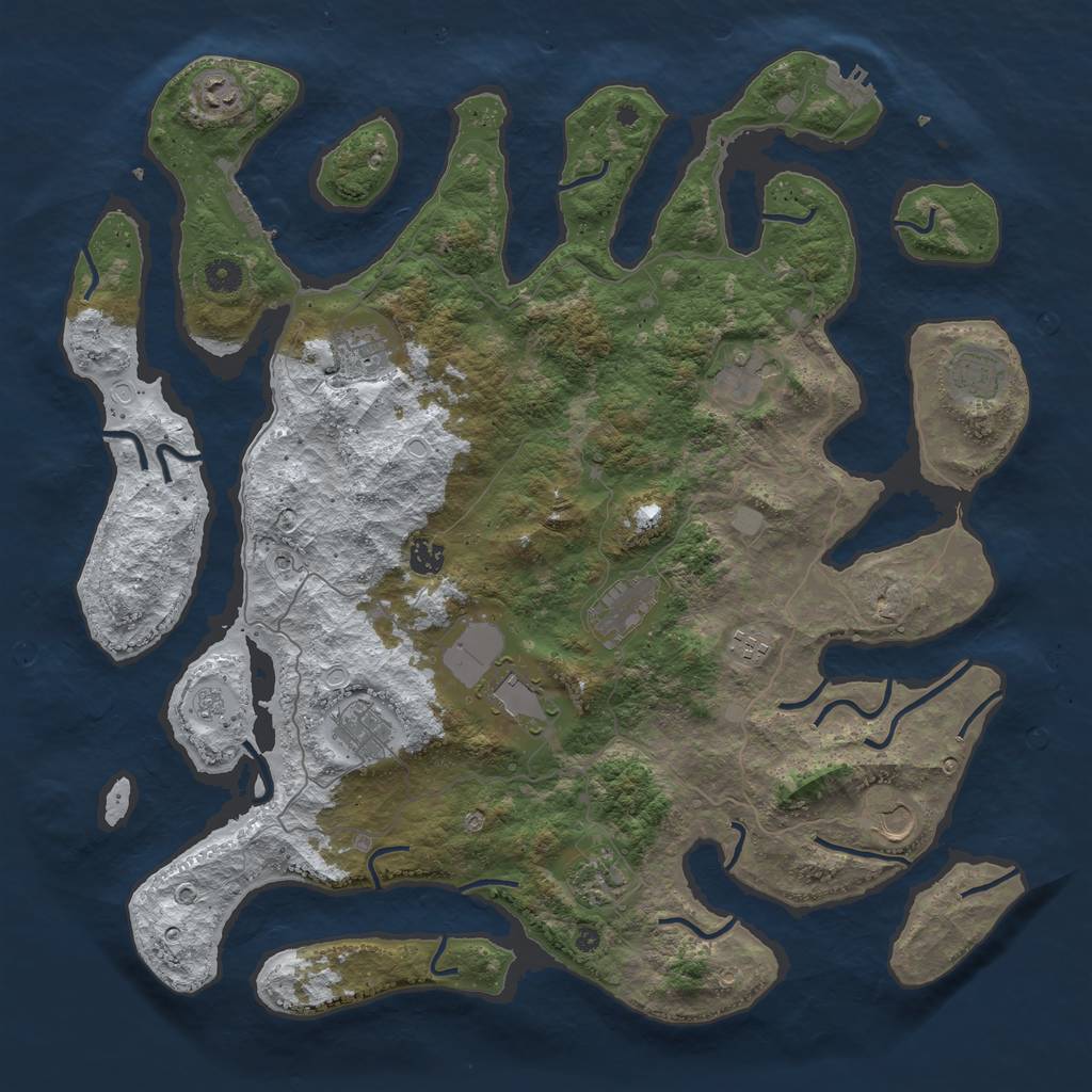Rust Map: Procedural Map, Size: 4500, Seed: 5947301, 20 Monuments
