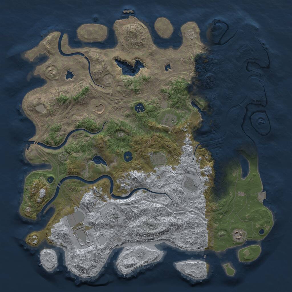 Rust Map: Procedural Map, Size: 4500, Seed: 6333492, 15 Monuments