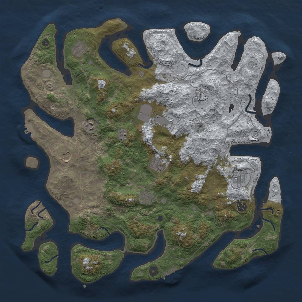 Rust Map: Procedural Map, Size: 4500, Seed: 2433495, 19 Monuments