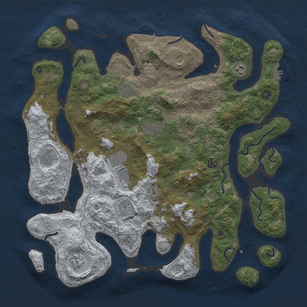 Rust Map: Procedural Map, Size: 4500, Seed: 5209058, 19 Monuments