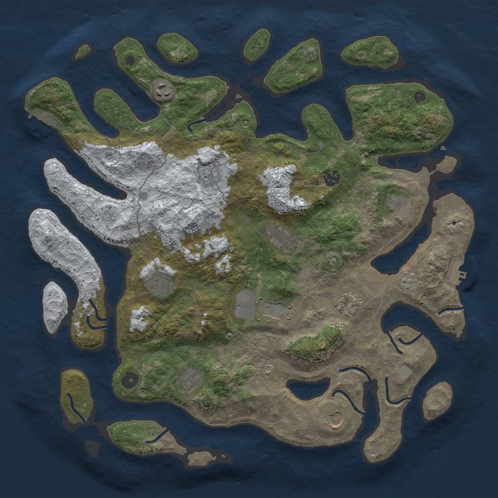 Rust Map: Procedural Map, Size: 4500, Seed: 3151165, 20 Monuments
