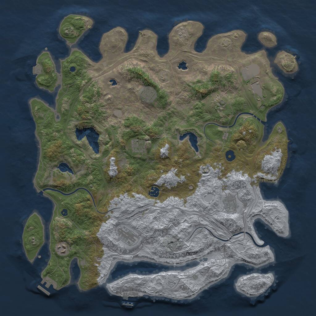 Rust Map: Procedural Map, Size: 4500, Seed: 80954, 15 Monuments