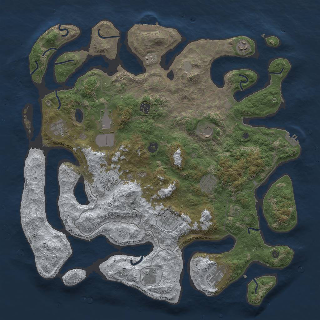 Rust Map: Procedural Map, Size: 4500, Seed: 2679224, 20 Monuments