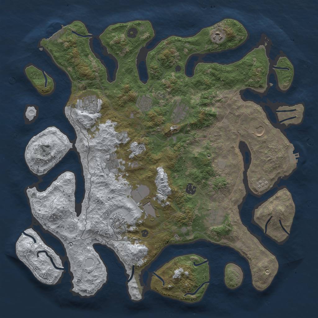 Rust Map: Procedural Map, Size: 4500, Seed: 2803482, 20 Monuments