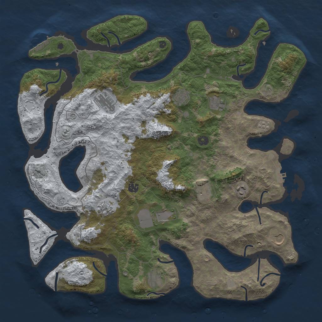 Rust Map: Procedural Map, Size: 4500, Seed: 1708566, 20 Monuments