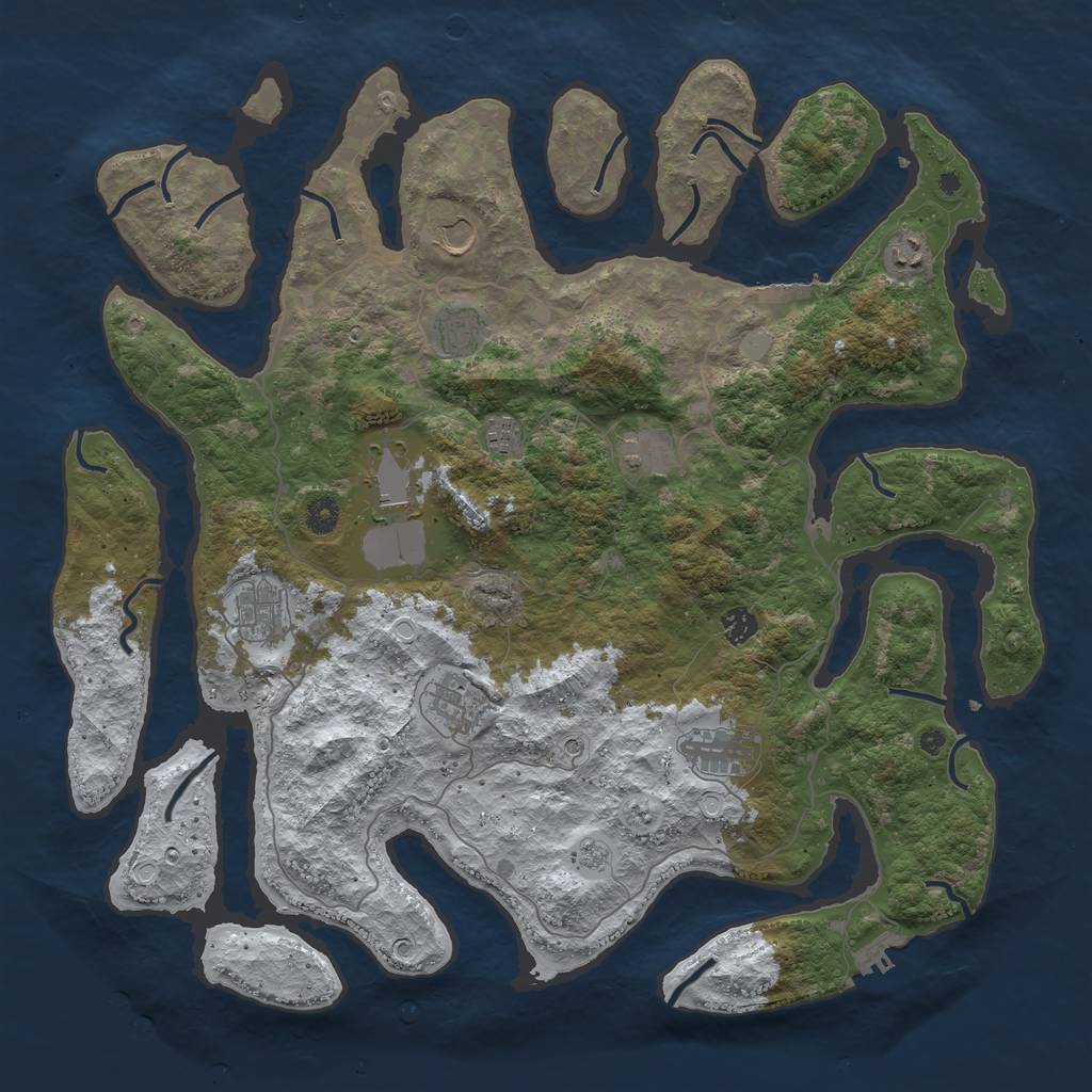 Rust Map: Procedural Map, Size: 4500, Seed: 642857, 19 Monuments