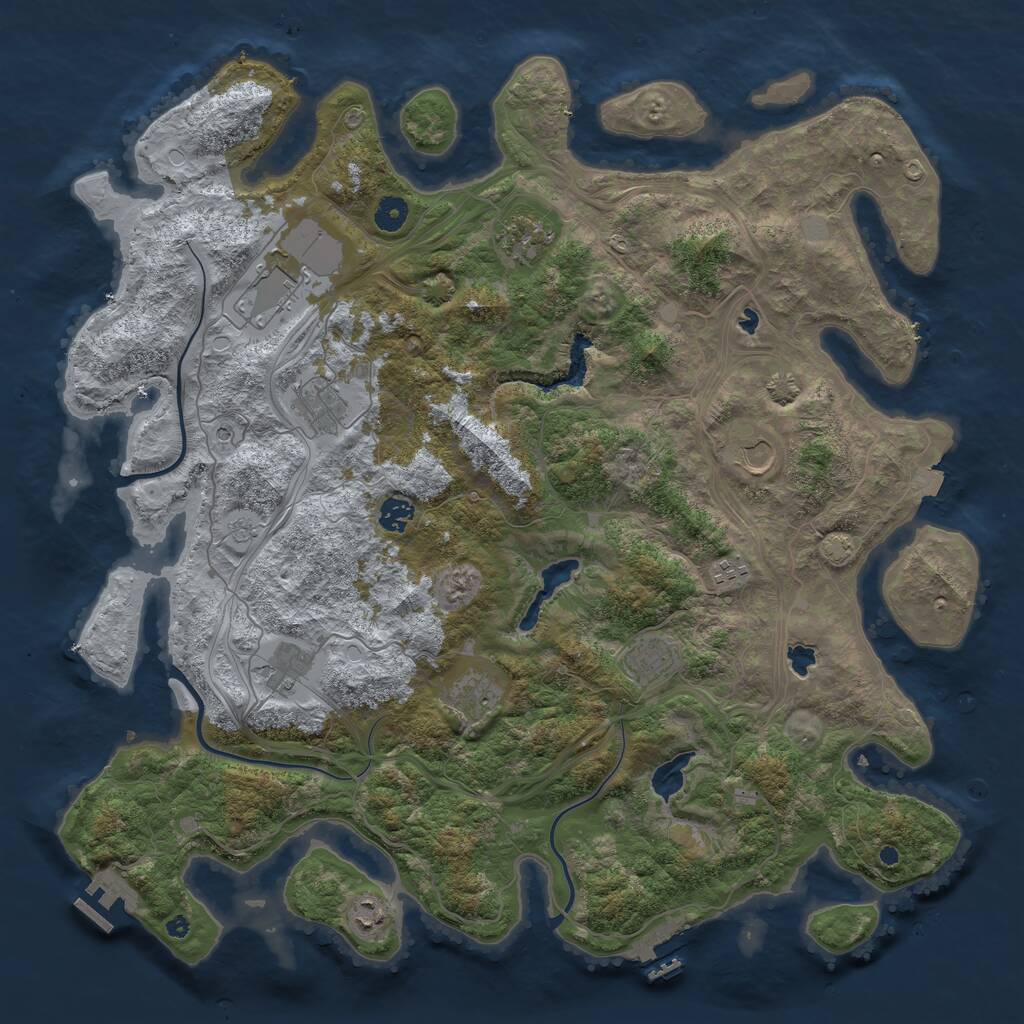 Rust Map: Procedural Map, Size: 4500, Seed: 5931657, 16 Monuments