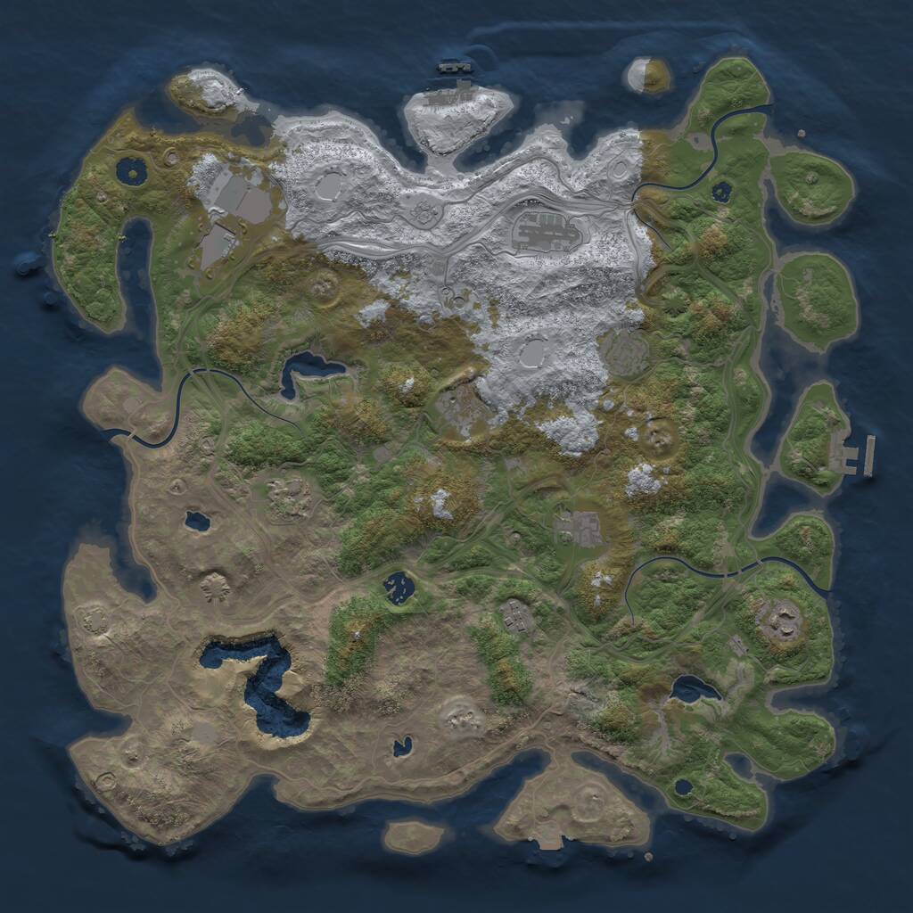 Rust Map: Procedural Map, Size: 4500, Seed: 3122478, 15 Monuments