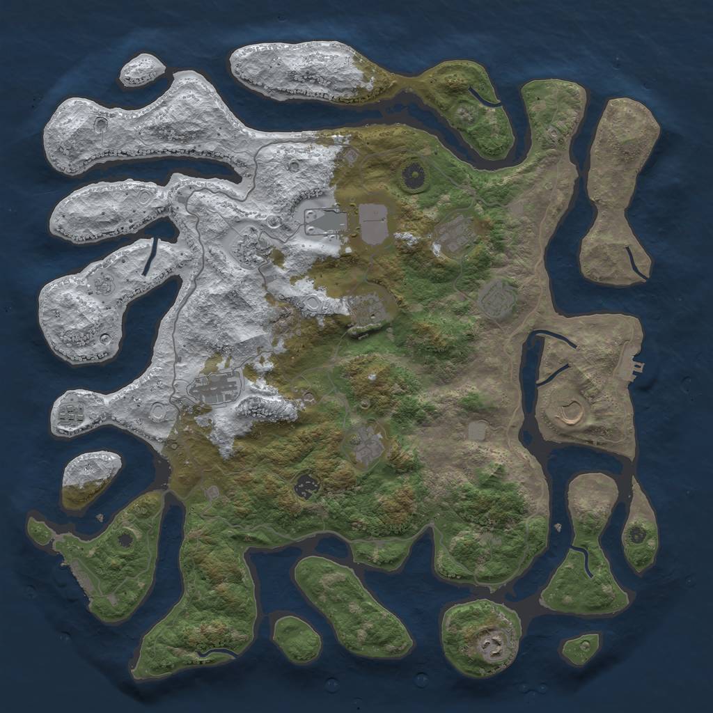 Rust Map: Procedural Map, Size: 4500, Seed: 5241848, 20 Monuments