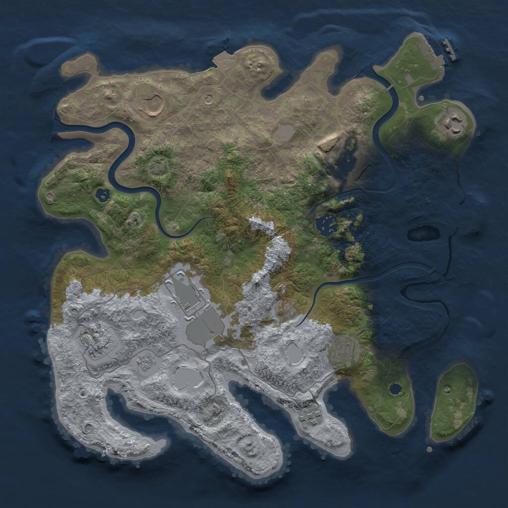 Rust Map: Procedural Map, Size: 3550, Seed: 187108, 14 Monuments