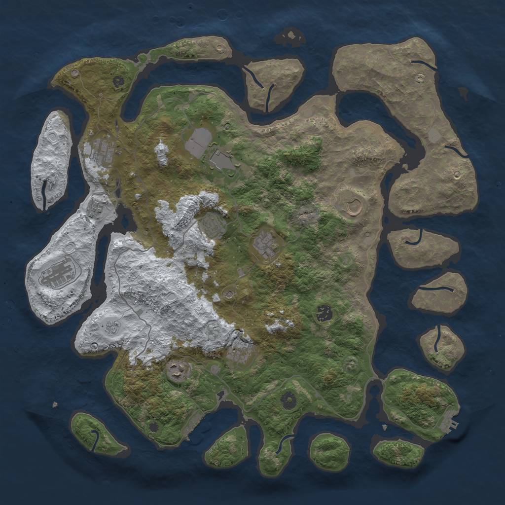 Rust Map: Procedural Map, Size: 4500, Seed: 4411879, 19 Monuments