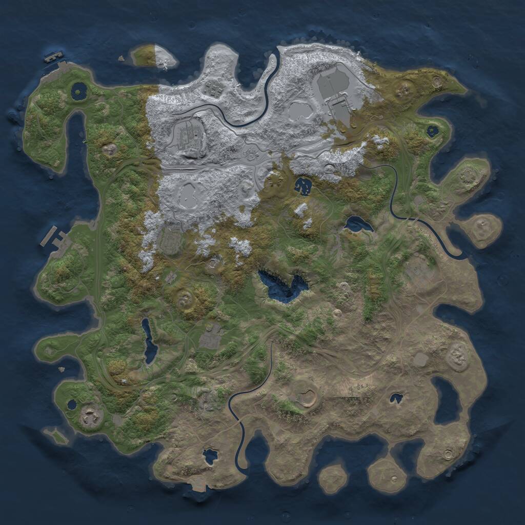 Rust Map: Procedural Map, Size: 4500, Seed: 2359785, 15 Monuments