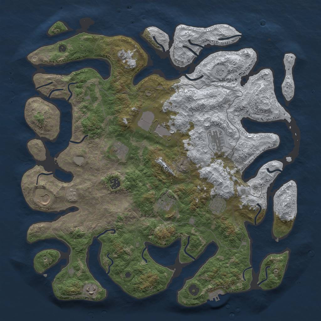 Rust Map: Procedural Map, Size: 4500, Seed: 4904694, 17 Monuments