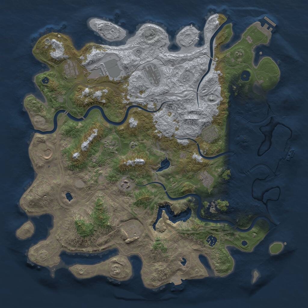 Rust Map: Procedural Map, Size: 4500, Seed: 634270, 17 Monuments