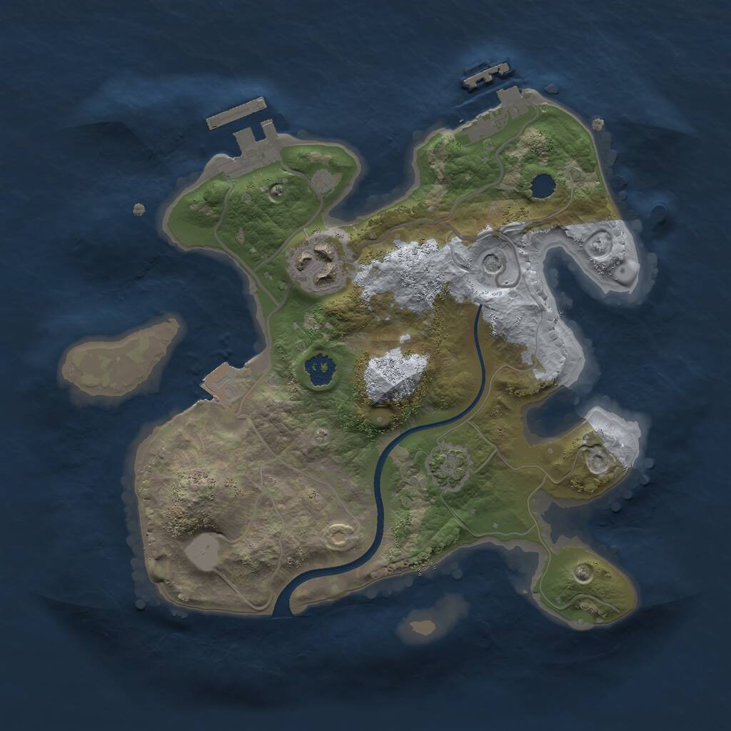 Rust Map: Procedural Map, Size: 2400, Seed: 1337, 6 Monuments