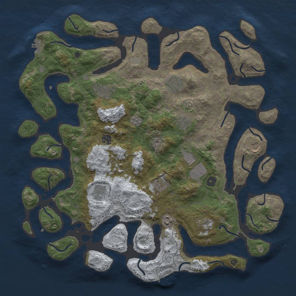 Rust Map: Procedural Map, Size: 4500, Seed: 3922175, 20 Monuments
