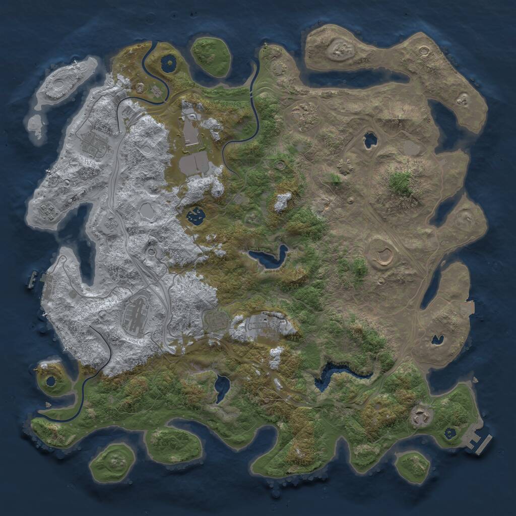 Rust Map: Procedural Map, Size: 4500, Seed: 1379232, 16 Monuments