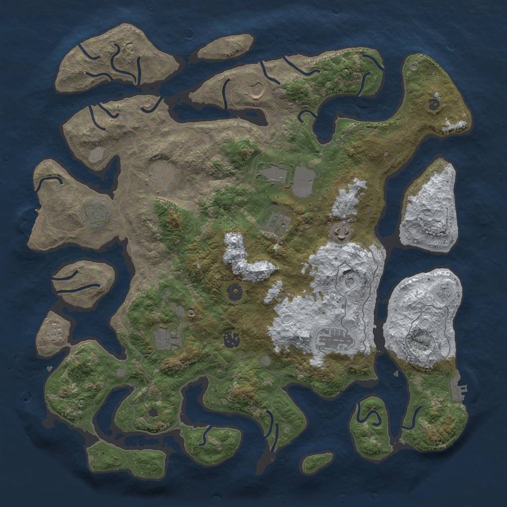 Rust Map: Procedural Map, Size: 4500, Seed: 4578058, 19 Monuments