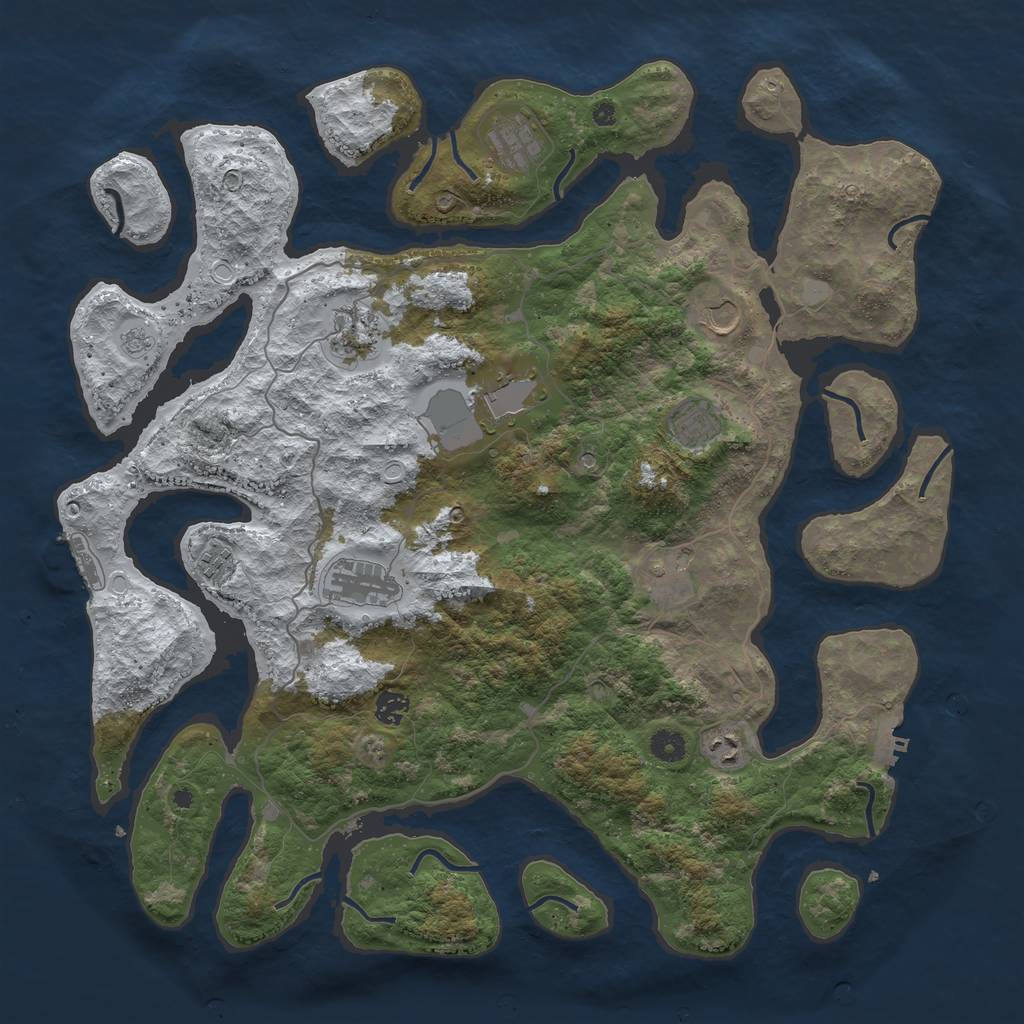 Rust Map: Procedural Map, Size: 4500, Seed: 5572989, 19 Monuments