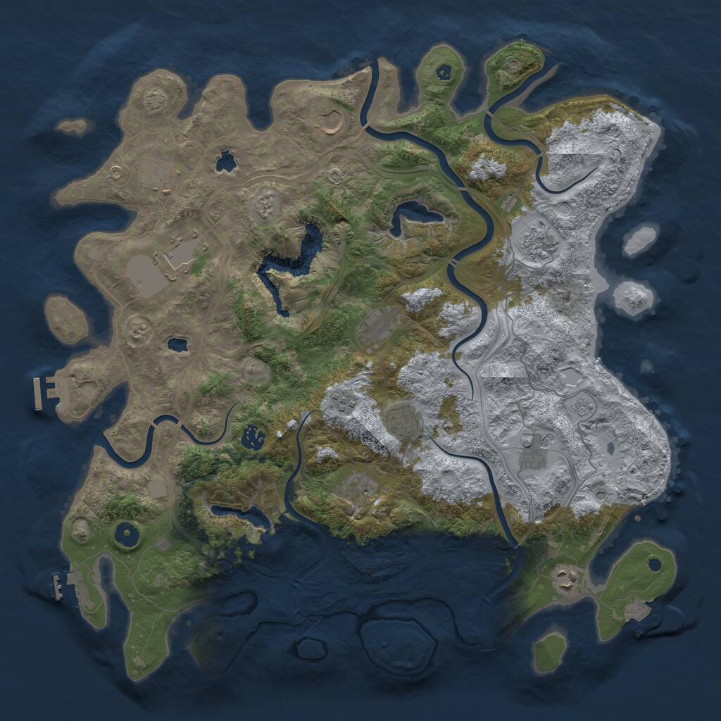 Rust Map: Procedural Map, Size: 4500, Seed: 5904073, 17 Monuments