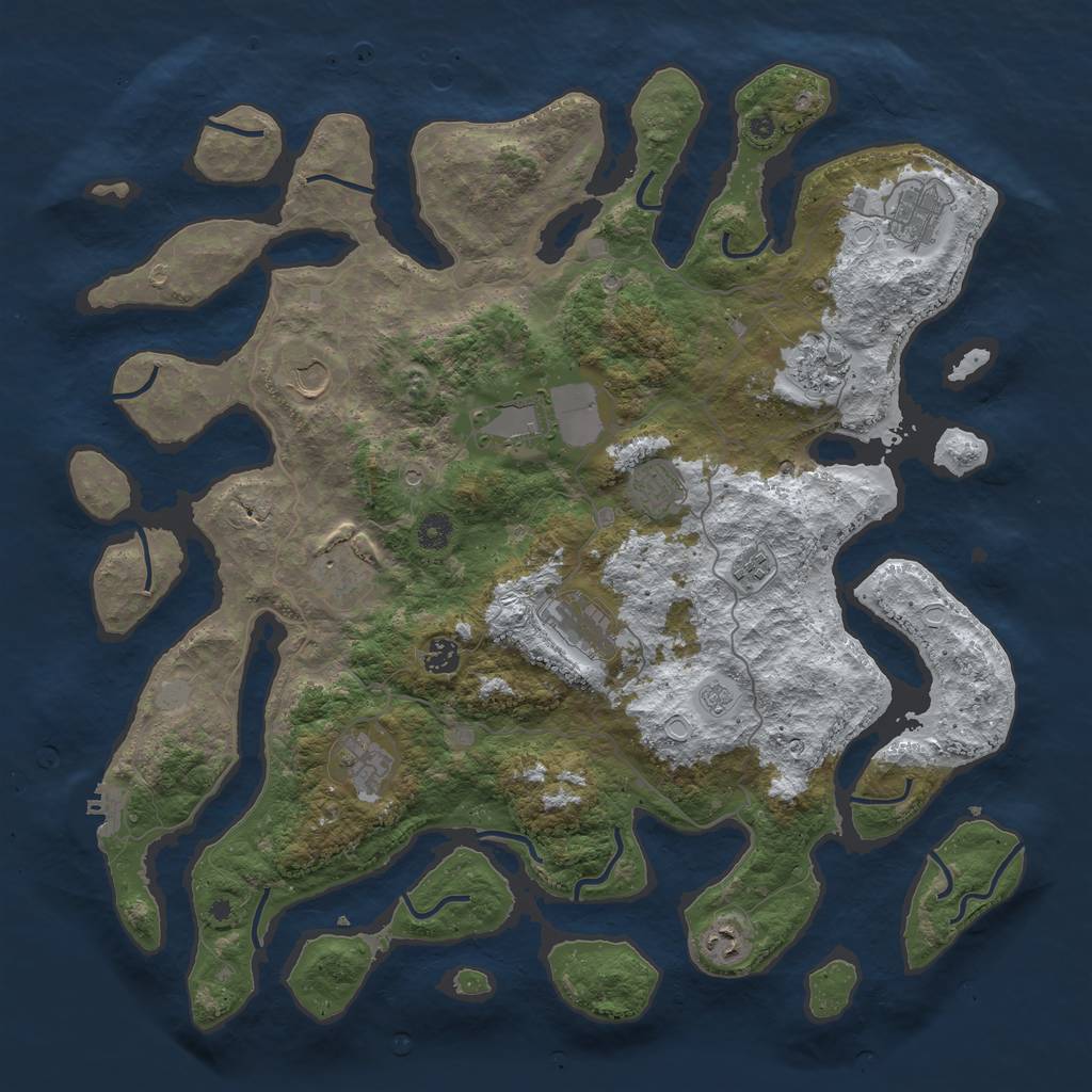 Rust Map: Procedural Map, Size: 4500, Seed: 5904073, 19 Monuments
