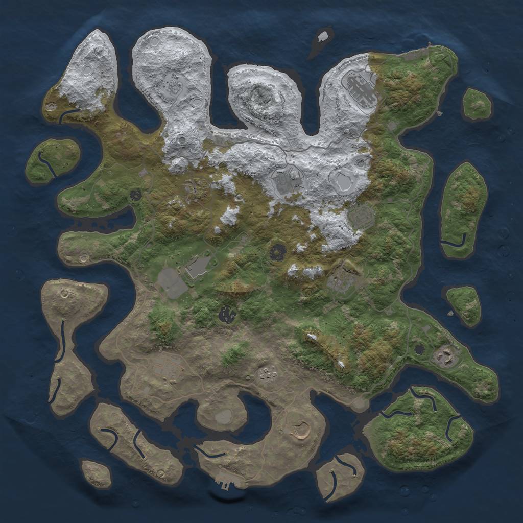 Rust Map: Procedural Map, Size: 4500, Seed: 1602206, 20 Monuments