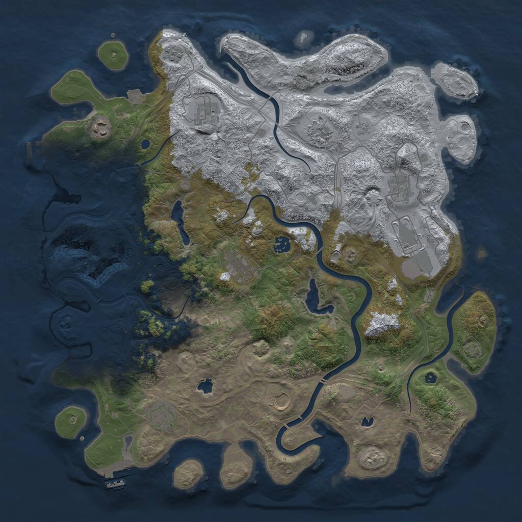 Rust Map: Procedural Map, Size: 4500, Seed: 1399326, 16 Monuments
