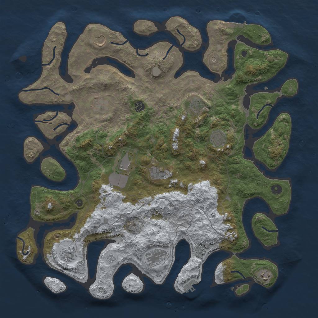 Rust Map: Procedural Map, Size: 4500, Seed: 69488946, 20 Monuments