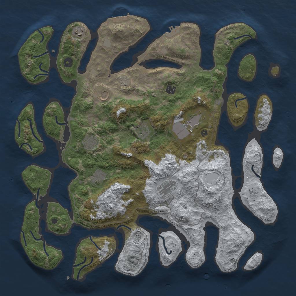 Rust Map: Procedural Map, Size: 4500, Seed: 1004750, 18 Monuments
