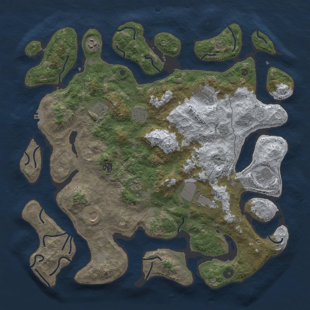 Rust Map: Procedural Map, Size: 4500, Seed: 6160965, 18 Monuments