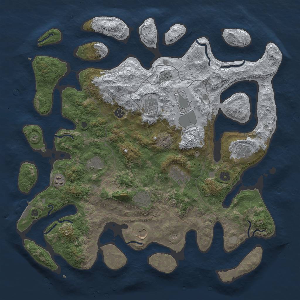 Rust Map: Procedural Map, Size: 4500, Seed: 6415053, 18 Monuments