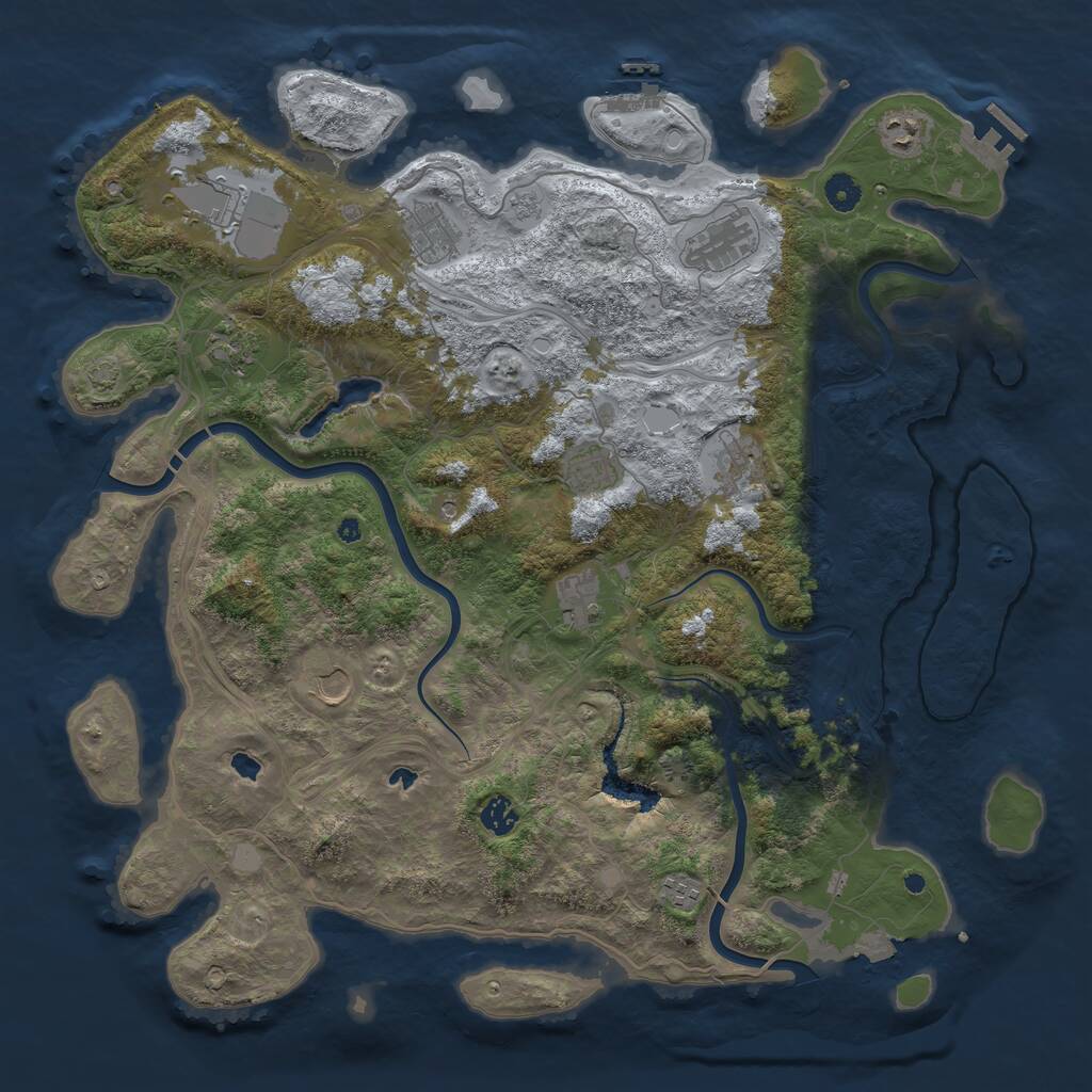Rust Map: Procedural Map, Size: 4500, Seed: 524460883, 17 Monuments
