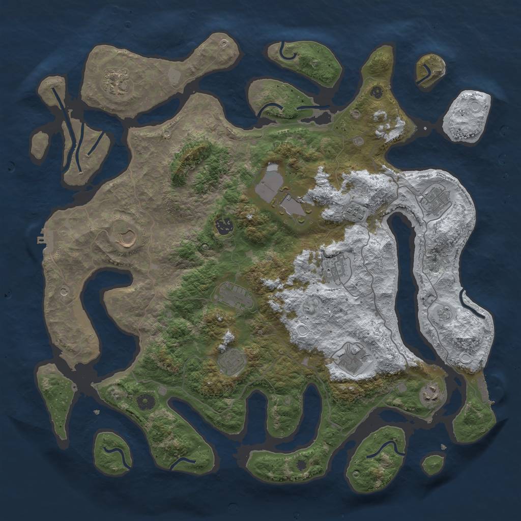 Rust Map: Procedural Map, Size: 4500, Seed: 5867933, 20 Monuments