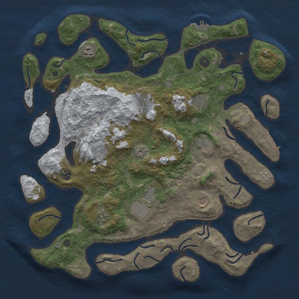 Rust Map: Procedural Map, Size: 4500, Seed: 830225, 19 Monuments