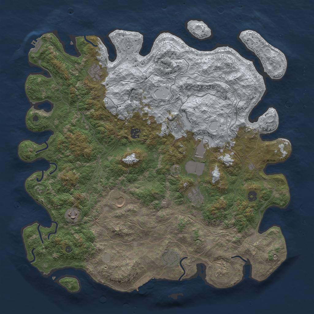 Rust Map: Procedural Map, Size: 4500, Seed: 1651047, 19 Monuments