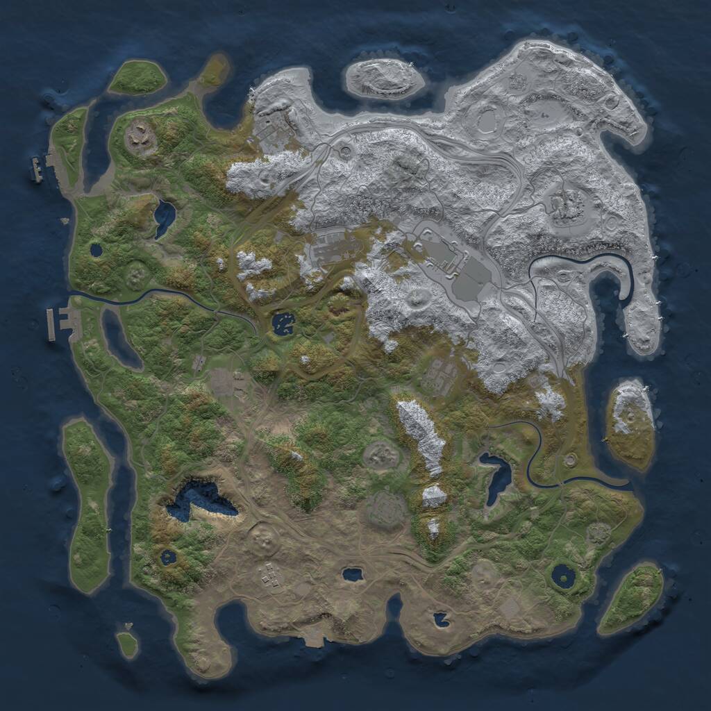 Rust Map: Procedural Map, Size: 4500, Seed: 5002846, 16 Monuments