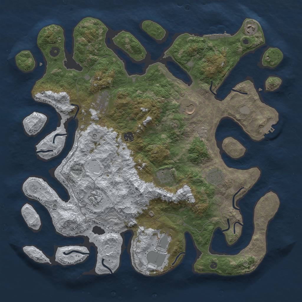 Rust Map: Procedural Map, Size: 4500, Seed: 4237706, 18 Monuments